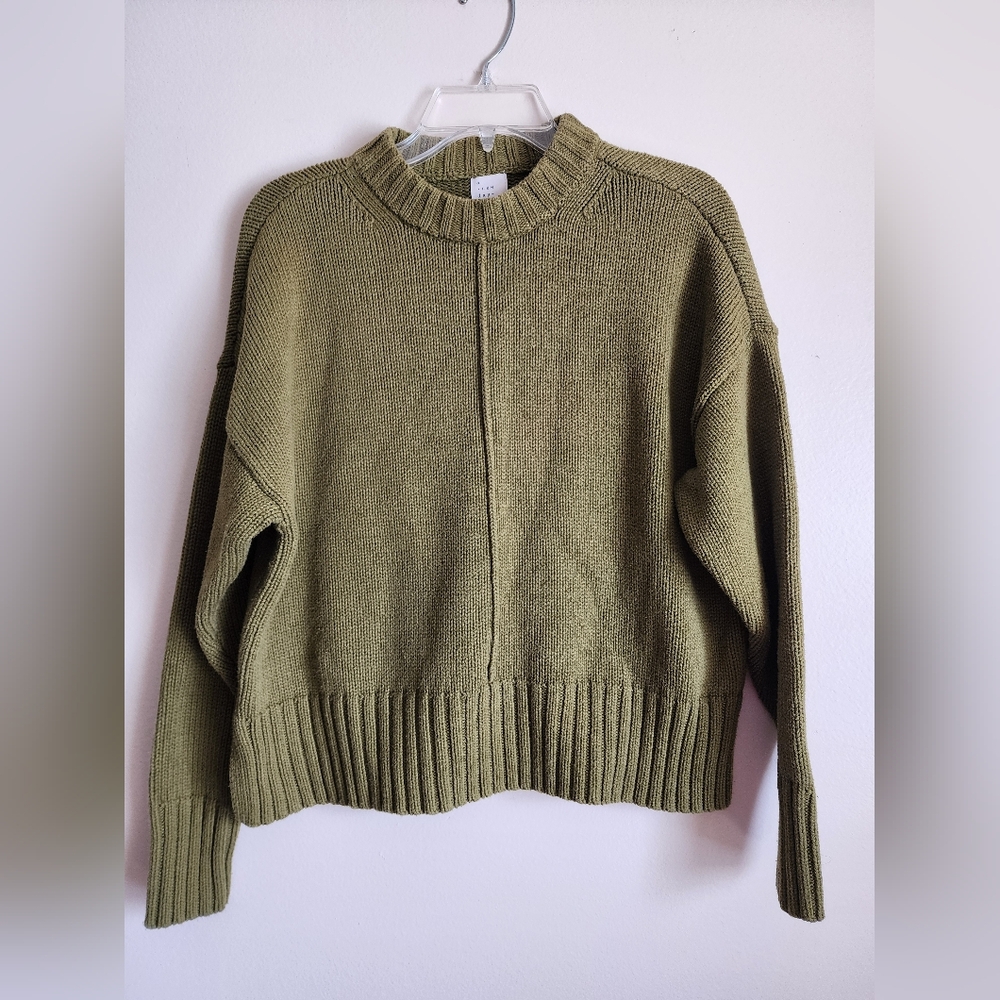 a new day Olive Green Crewneck Sweater